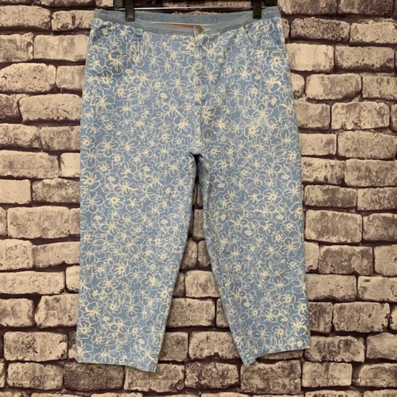 Tommy Hilfiger Pants - Tommy Hilfiger Blue & White Crop Pants Size 12